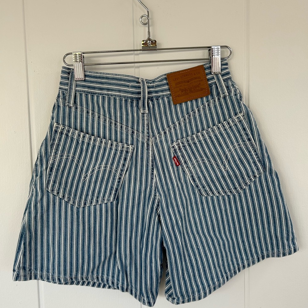 Levi's Blue Striped Jean Shorts